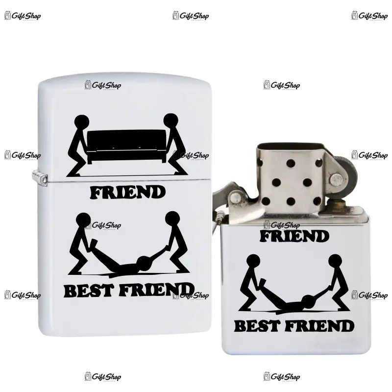 Friend best friend, bricheta metalica gravata laser cu mesaj